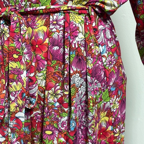 Josie Natori Rainbow Floral Open Front Robe - Picture 3 of 9